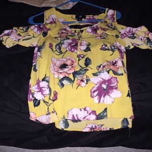 A yellow flower tied shirt